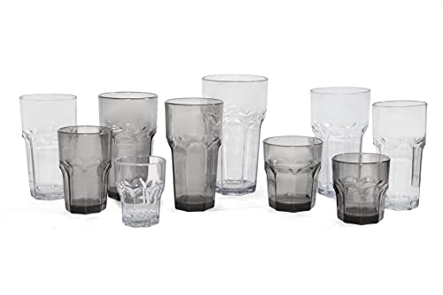 Carlisle FoodService Products Louis Clear Tumbler Short Glass for Restaurants, Catering, Kitchens, Plastic, 8 Ounces, Clear, 1 Count (Pack of 1)