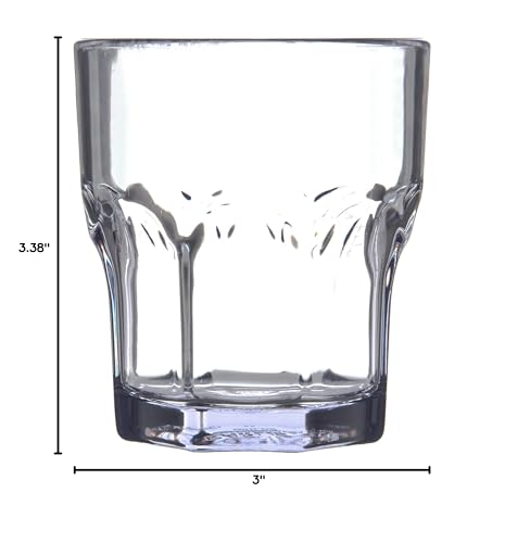 Carlisle FoodService Products Louis Clear Tumbler Short Glass for Restaurants, Catering, Kitchens, Plastic, 8 Ounces, Clear, 1 Count (Pack of 1)