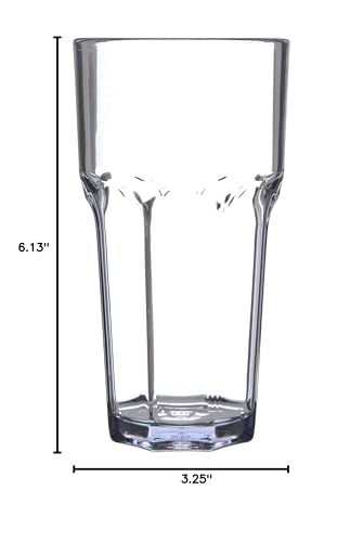 Carlisle FoodService Products Louis Clear Tumbler Short Glass for Restaurants, Catering, Kitchens, Plastic, 6 Ounces, Clear
