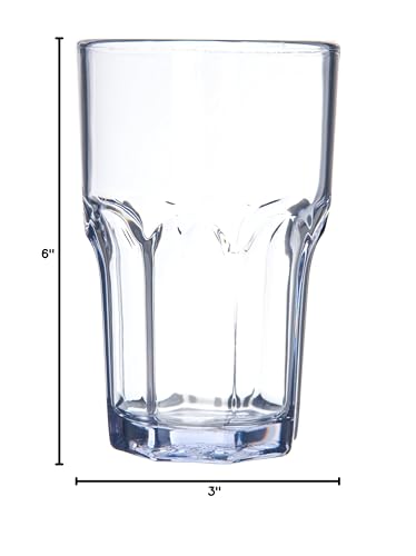 Carlisle FoodService Products Louis Clear Tumbler Short Glass for Restaurants, Catering, Kitchens, Plastic, 6 Ounces, Clear