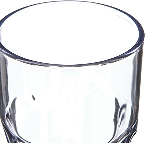 Carlisle FoodService Products Louis Clear Tumbler Short Glass for Restaurants, Catering, Kitchens, Plastic, 6 Ounces, Clear