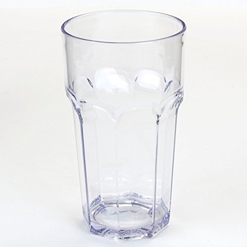Carlisle FoodService Products Louis Clear Tumbler Short Glass for Restaurants, Catering, Kitchens, Plastic, 6 Ounces, Clear
