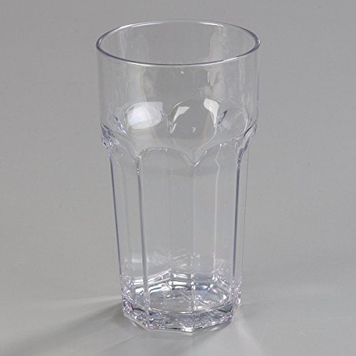 Carlisle FoodService Products Louis Clear Tumbler Short Glass for Restaurants, Catering, Kitchens, Plastic, 6 Ounces, Clear
