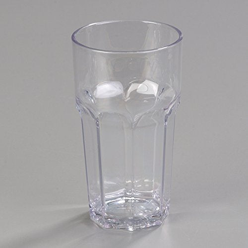 Carlisle FoodService Products Louis Clear Tumbler Short Glass for Restaurants, Catering, Kitchens, Plastic, 6 Ounces, Clear