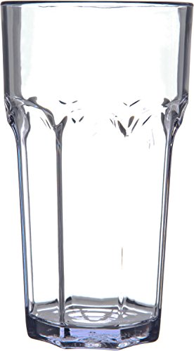 Carlisle FoodService Products Louis Clear Tumbler Short Glass for Restaurants, Catering, Kitchens, Plastic, 6 Ounces, Clear