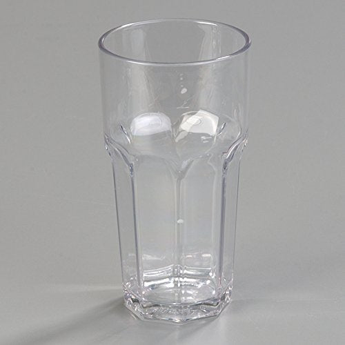 Carlisle FoodService Products Louis Clear Tumbler Short Glass for Restaurants, Catering, Kitchens, Plastic, 6 Ounces, Clear