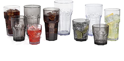 Carlisle FoodService Products Louis Clear Tumbler Short Glass for Restaurants, Catering, Kitchens, Plastic, 8 Ounces, Clear, 1 Count (Pack of 1)