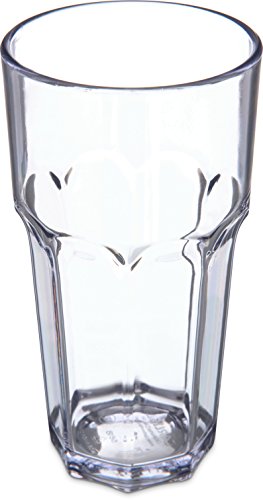 Carlisle FoodService Products Louis Clear Tumbler Short Glass for Restaurants, Catering, Kitchens, Plastic, 6 Ounces, Clear