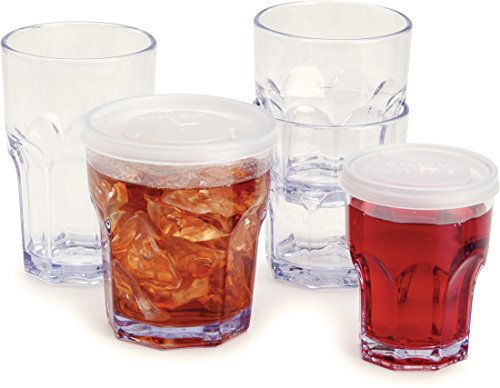 Carlisle FoodService Products Louis Clear Tumbler Short Glass for Restaurants, Catering, Kitchens, Plastic, 8 Ounces, Clear, 1 Count (Pack of 1)