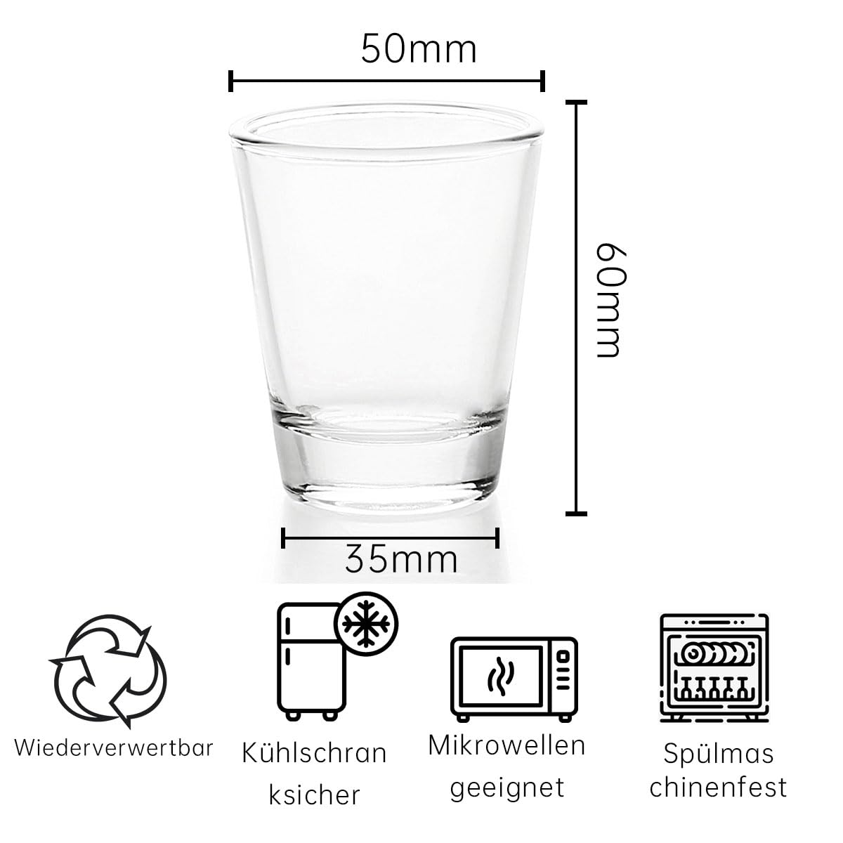 BCnmviku 1.5 oz Shot Glasses Sets with Heavy Base, Clear Shot Glass (2 Pack)