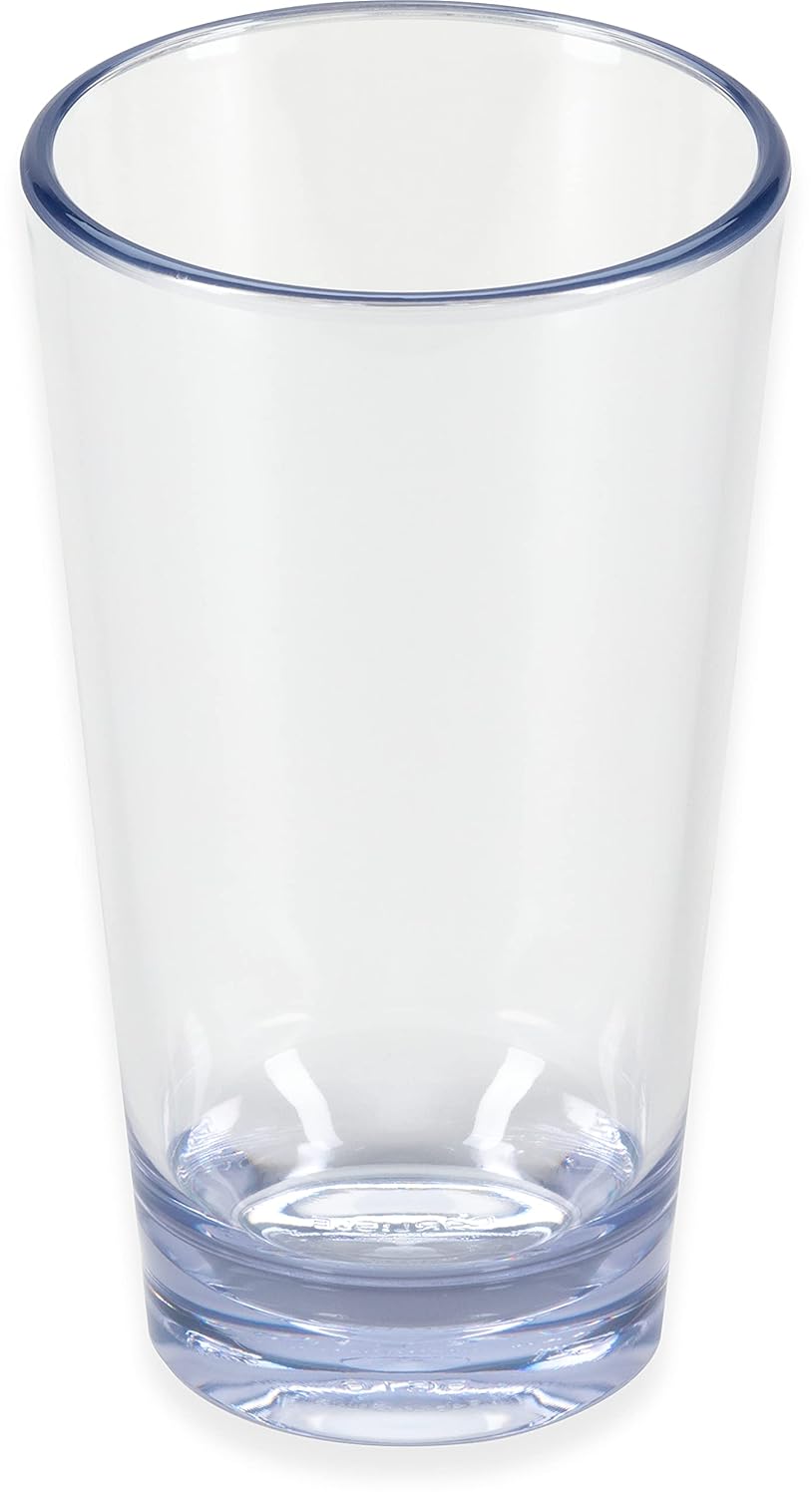Carlisle FoodService Products Alibi Round Glass Clear Glass for Restaurants, Catering, Kitchens, Plastic, 16 Ounces, Clear
