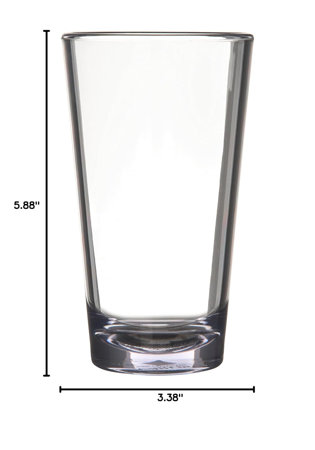 Carlisle FoodService Products Alibi Round Glass Clear Glass for Restaurants, Catering, Kitchens, Plastic, 16 Ounces, Clear