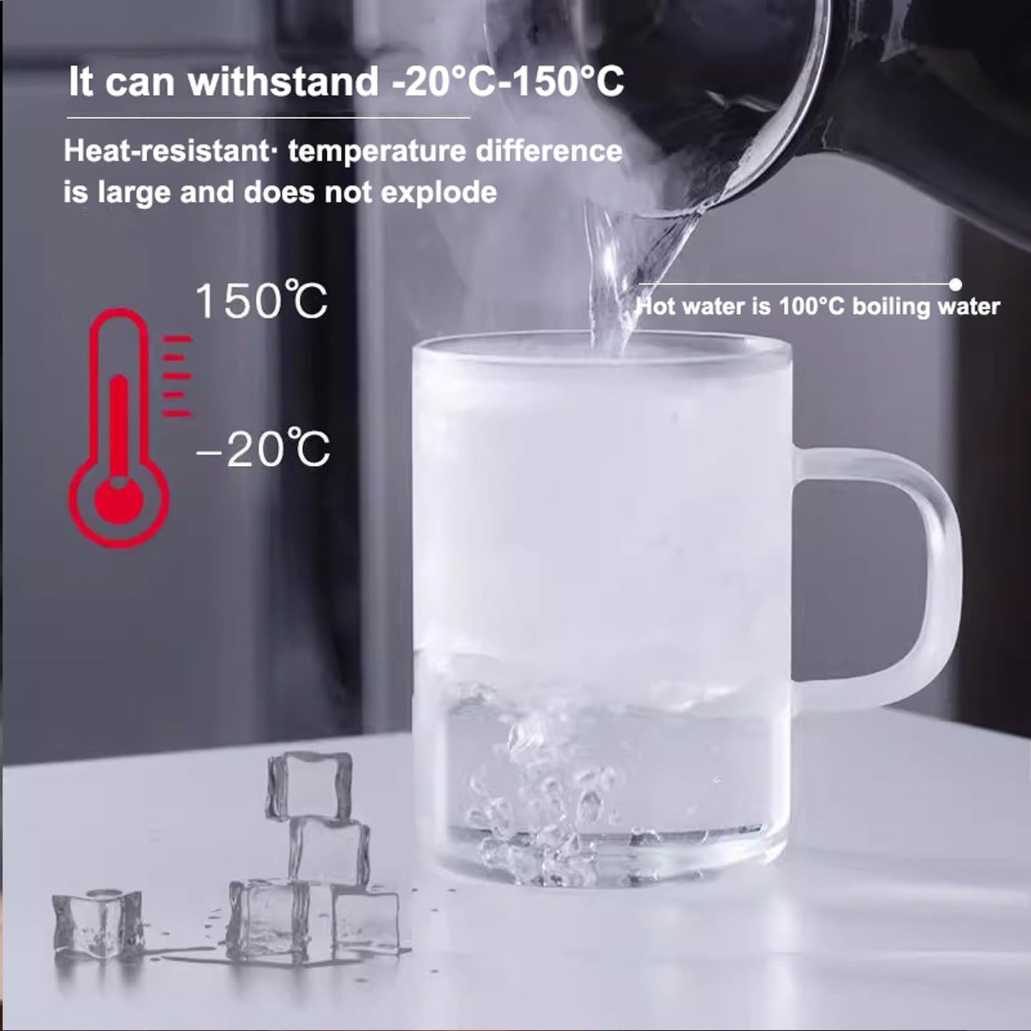 14oz Tea cup with steeper and lid, heat-resistant borosilicate glass clear tea cup for loose leaf tea, blooming tea and tea bags - ideal for tea lovers (1PCS)