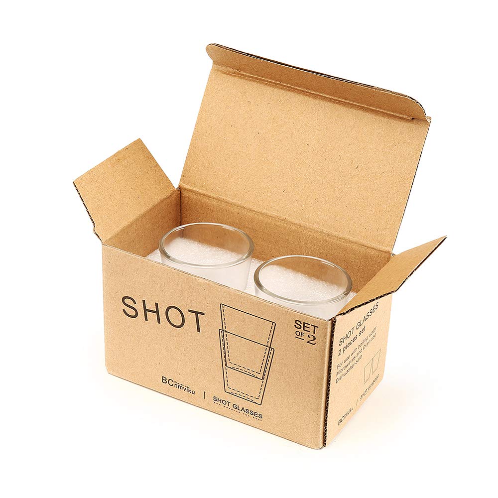BCnmviku 1.5 oz Shot Glasses Sets with Heavy Base, Clear Shot Glass (2 Pack)
