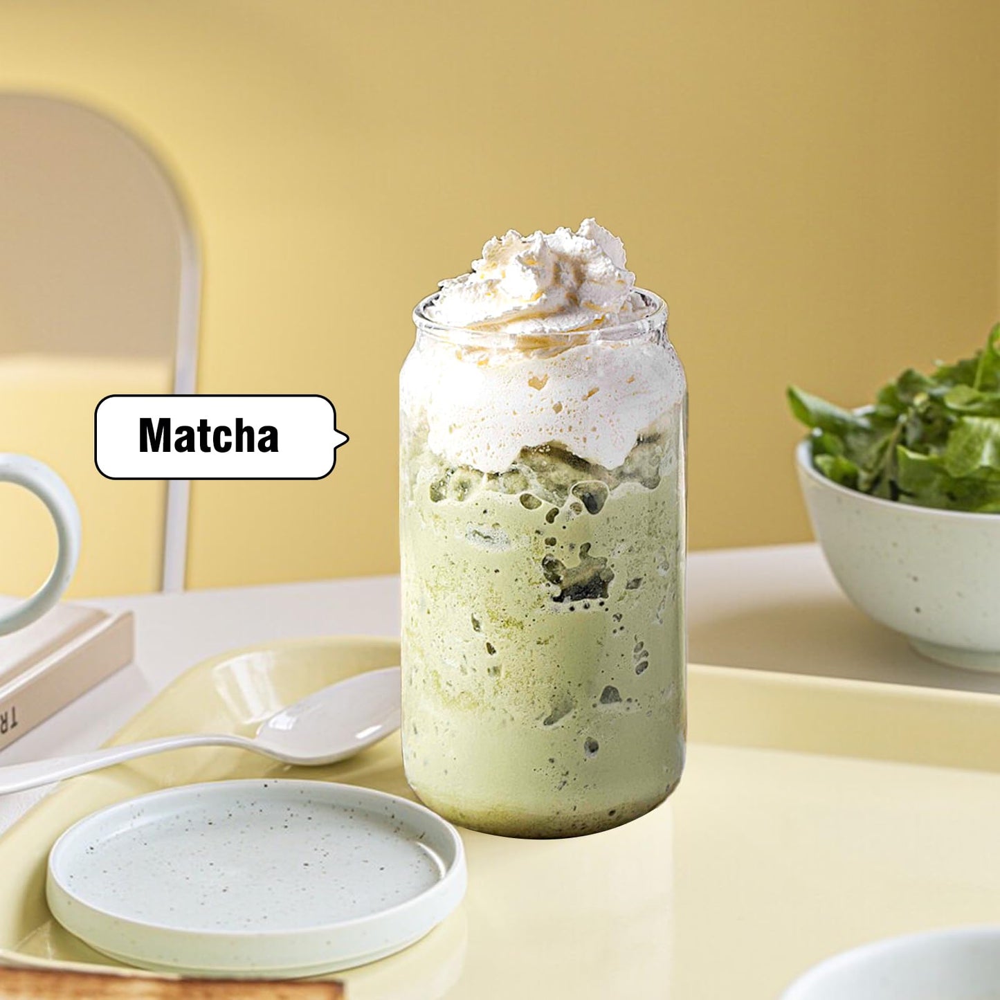 Glass Cups with Lids and Straws 1Pack,Glass Coffee Cups,Glass Cup with Lid for Iced Coffee,Smoothie,Cocktail,Beer,Whiskey,Soda,Matcha,16 Oz Glass Cup with Bamboo Lid,1 Brush