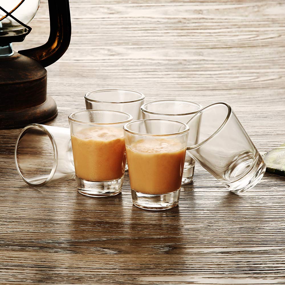 BCnmviku 1.5 oz Shot Glasses Sets with Heavy Base, Clear Shot Glass (2 Pack)