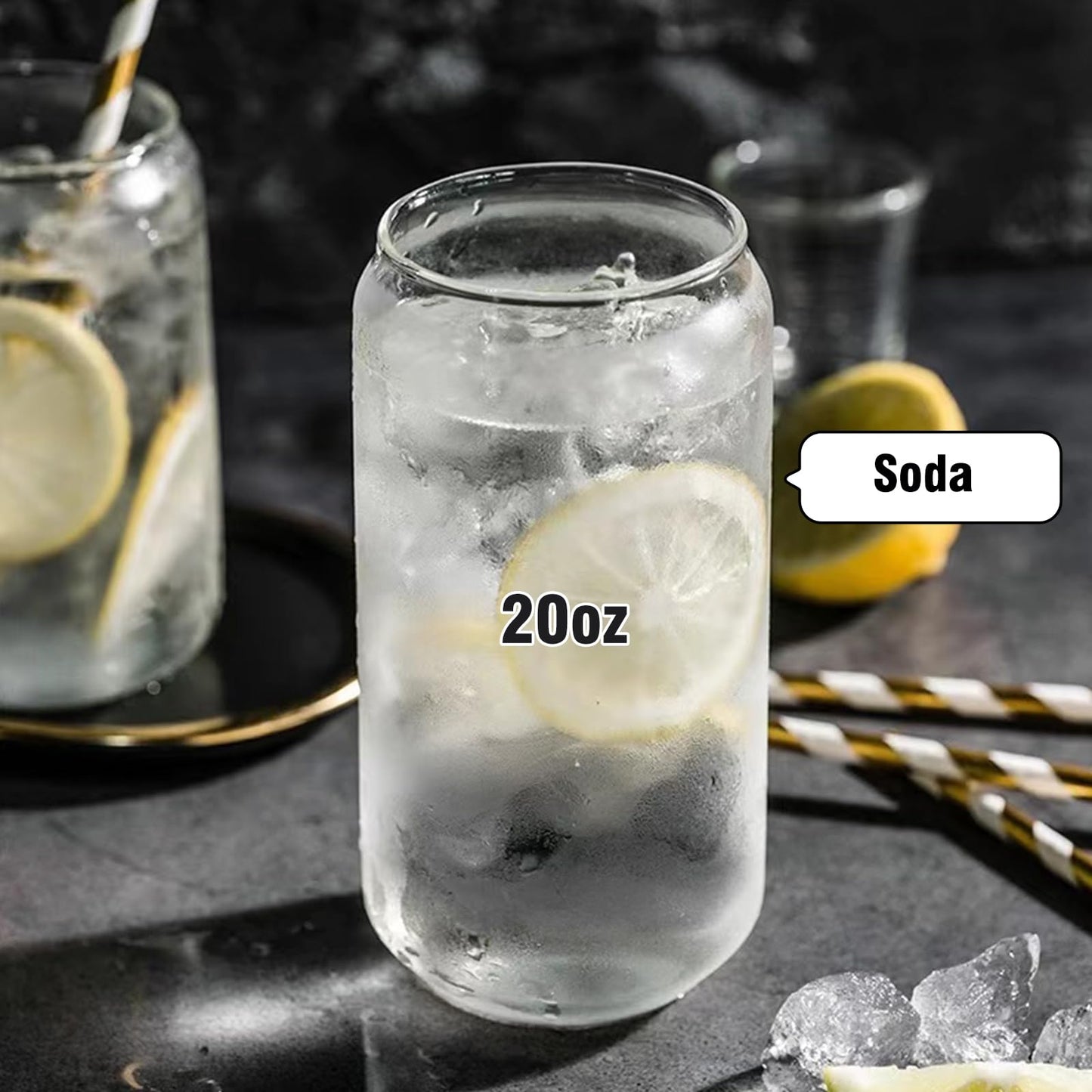 Glass Cups with Lids and Straws 1Pack,Glass Coffee Cups,Glass Cup with Lid for Iced Coffee,Smoothie,Cocktail,Beer,Whiskey,Soda,Matcha,16 Oz Glass Cup with Bamboo Lid,1 Brush