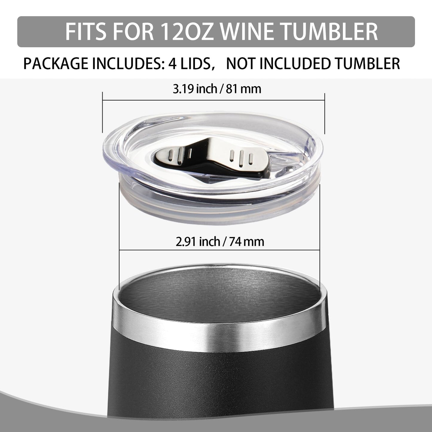 Volhoply 12oz Stainless Steel Wine Tumbler with Lid and Straw,Double Wall Vacuum Insulated Stemless Wine Glasses,Reusable Travel Coffee Mug for Cold Drinks,Small Tumblers Gifts for Women(White,1 Set)