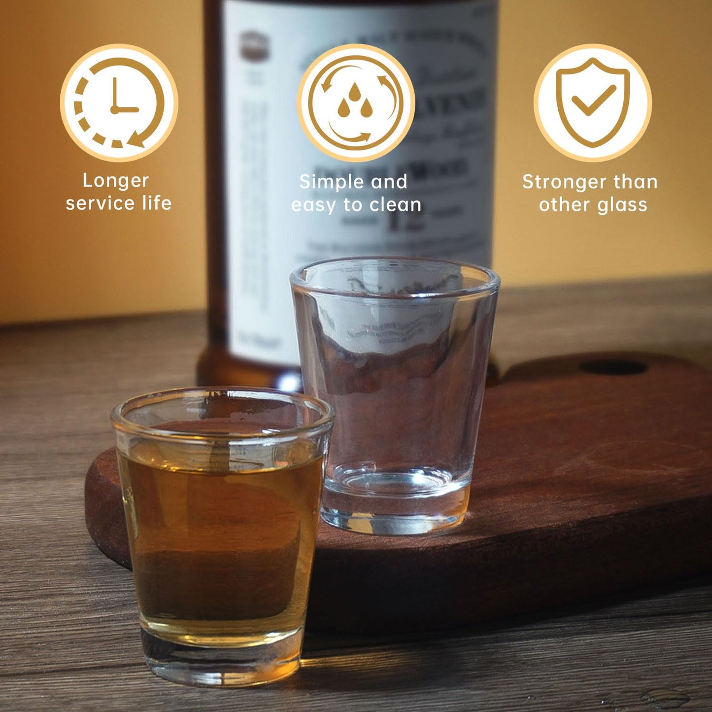 BCnmviku 1.5 oz Shot Glasses Sets with Heavy Base, Clear Shot Glass (2 Pack)