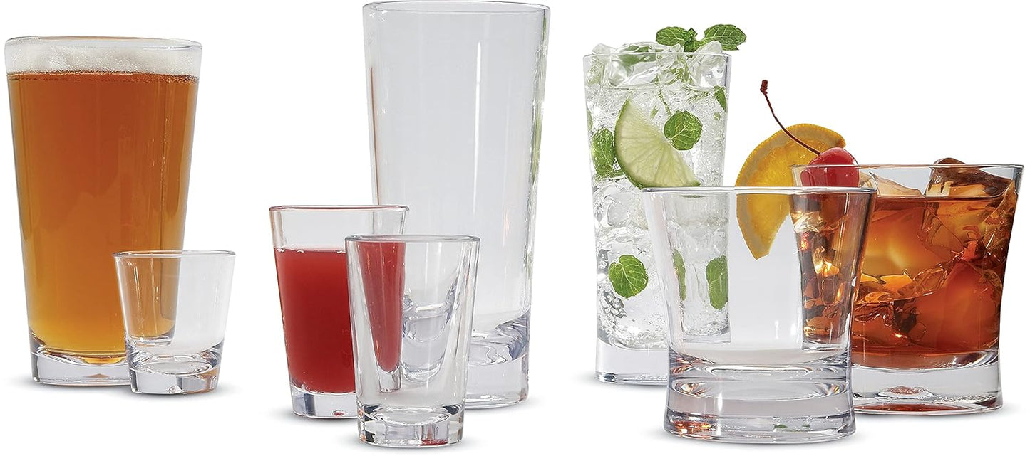 Carlisle FoodService Products Alibi Round Glass Clear Glass for Restaurants, Catering, Kitchens, Plastic, 16 Ounces, Clear