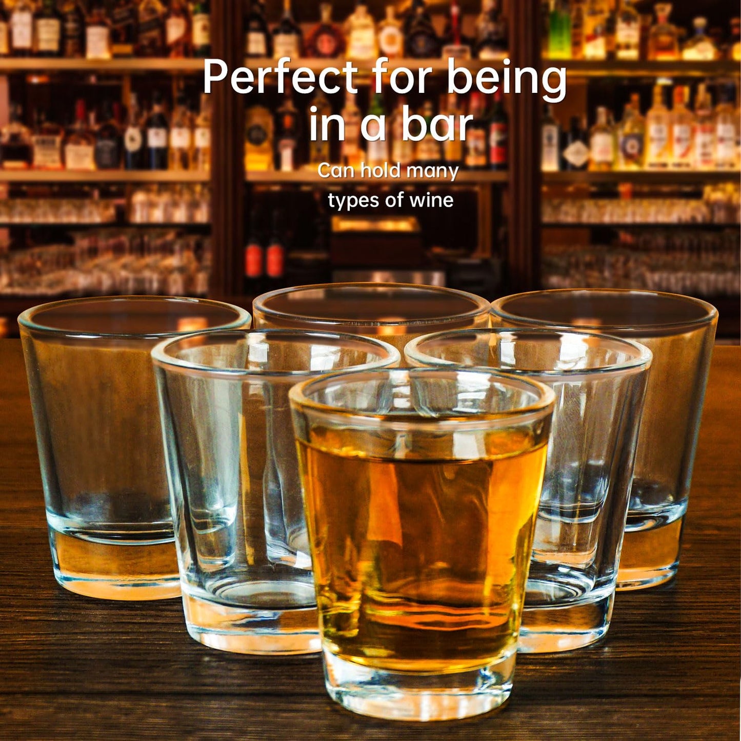 BCnmviku 1.5 oz Shot Glasses Sets with Heavy Base, Clear Shot Glass (2 Pack)