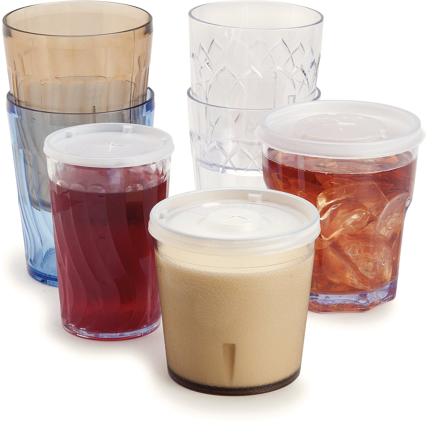Carlisle FoodService Products Louis Clear Tumbler Short Glass for Restaurants, Catering, Kitchens, Plastic, 8 Ounces, Clear, 1 Count (Pack of 1)