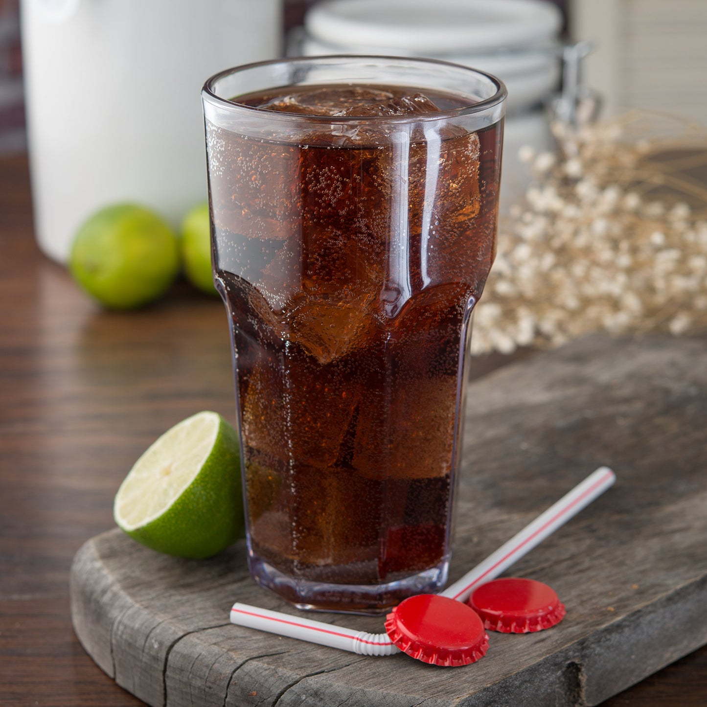 Carlisle FoodService Products Louis Clear Tumbler Short Glass for Restaurants, Catering, Kitchens, Plastic, 6 Ounces, Clear
