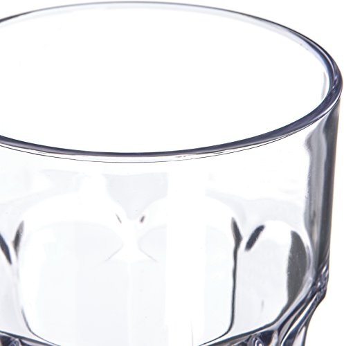 Carlisle FoodService Products Louis Clear Tumbler Short Glass for Restaurants, Catering, Kitchens, Plastic, 6 Ounces, Clear